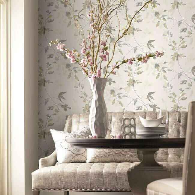 Linden Flower Tan Wallpaper - York Wallcoverings - SO2444 - York Wallcoverings Wallpaper