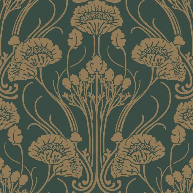 nouveae-damask-green-wallpaper-york-wallcoverings-ca1566 - York Wallcoverings Wallpaper