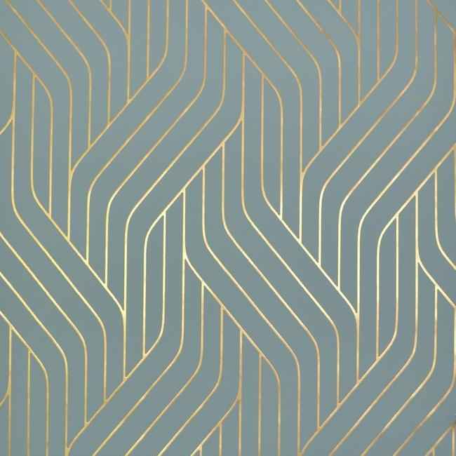 Ebb & Flow Blue & Gold Wallpaper - York Wallcoverings - NW3520