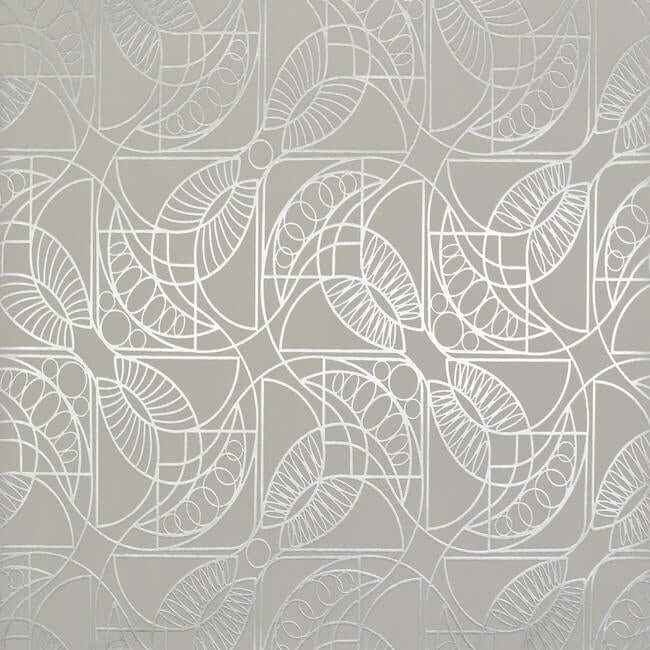 Cartouche White & Silver Wallpaper - York Wallcoverings - NW3524