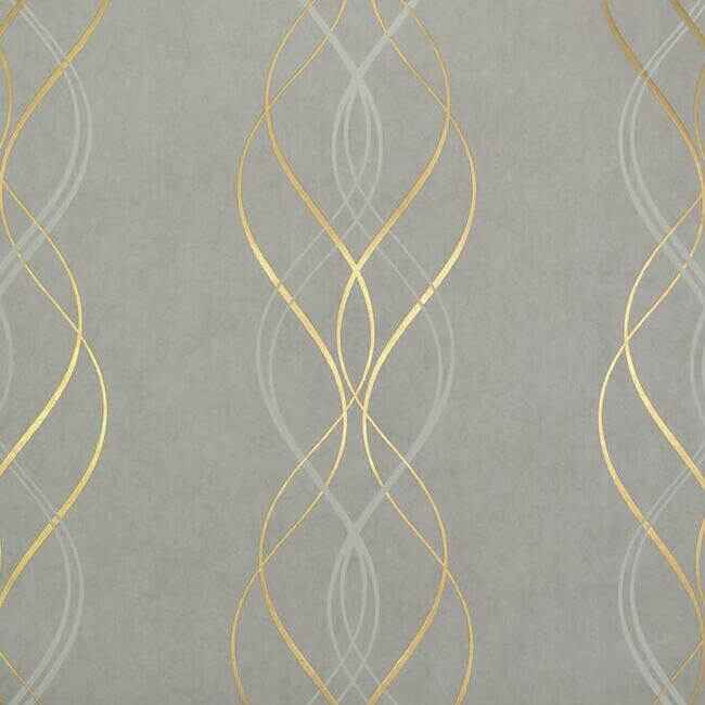 Aurora Grey & Gold Wallpaper - York Wallcoverings - NW3550 - York Wallcoverings Wallpaper