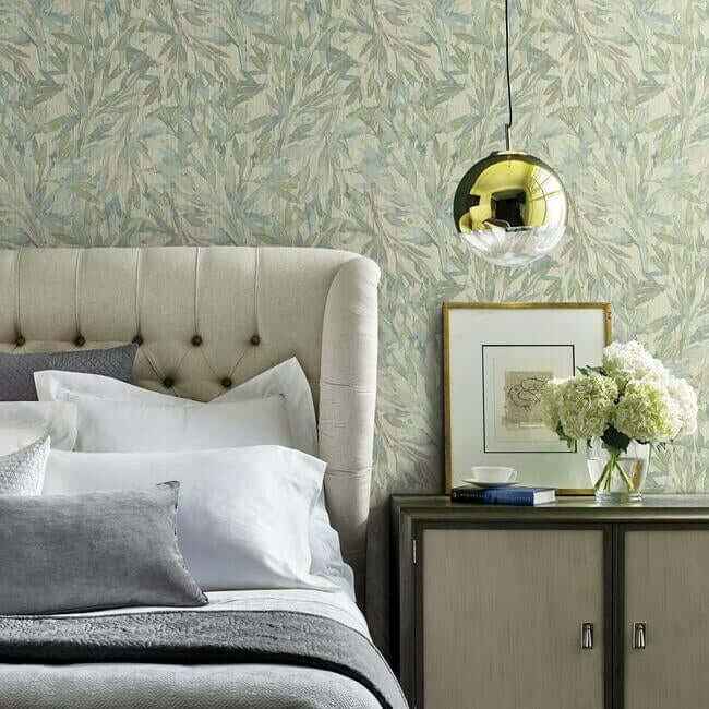 Rainforest Leaves Wallpaper Light Bluegrey - York Wallcoverings - Y6230704 - York Wallcoverings Wallpaper