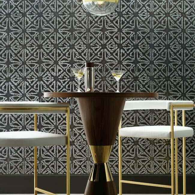 Empire Diamond Grey Wallpaper - York Wallcoverings - KT2111