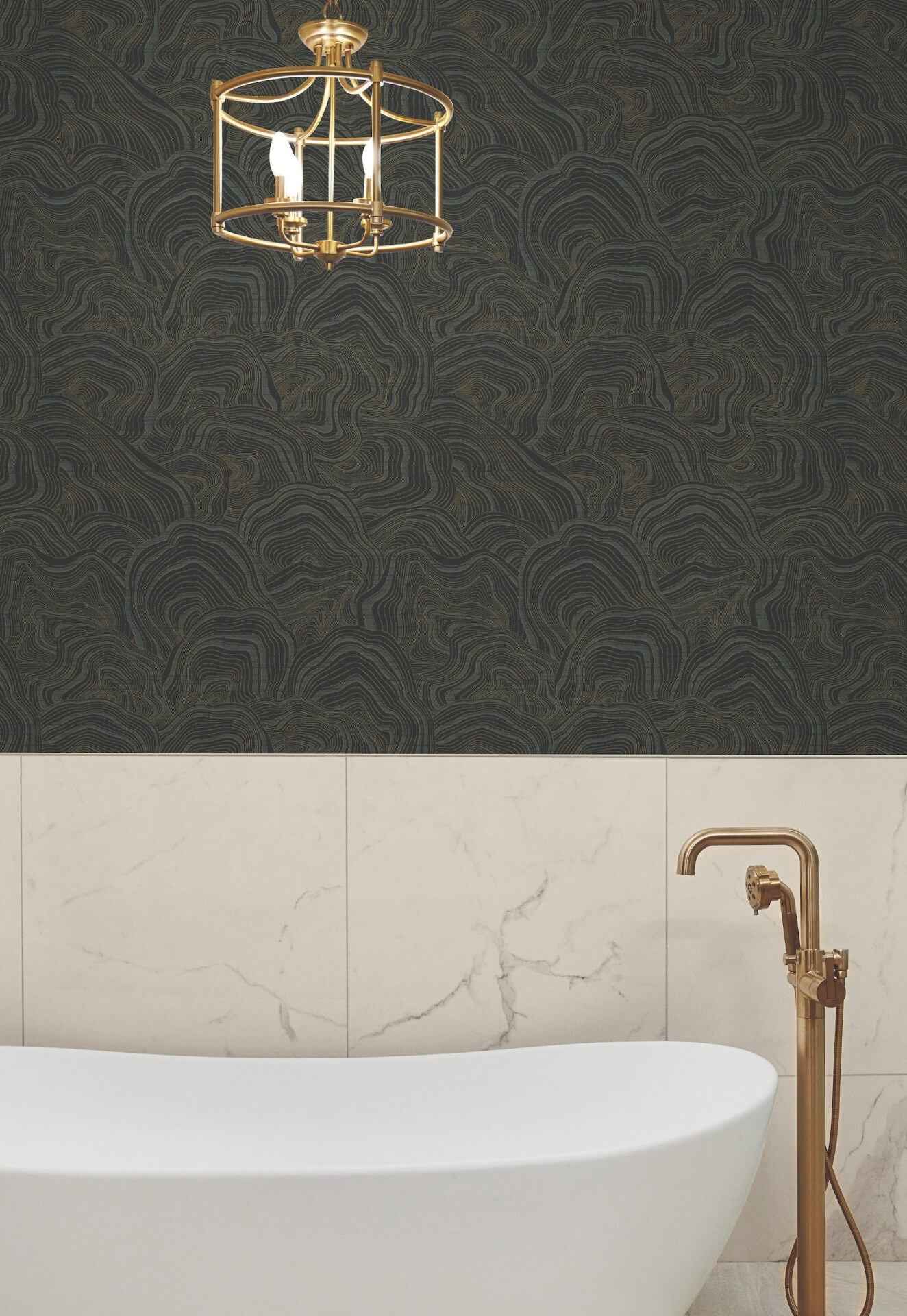 Geodes Black Wallpaper - York Wallcoverings - KT2162 - York Wallcoverings Wallpaper