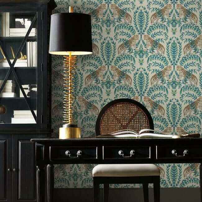 Jungle Leopard Taupe Wallpaper - York Wallcoverings - KT2206