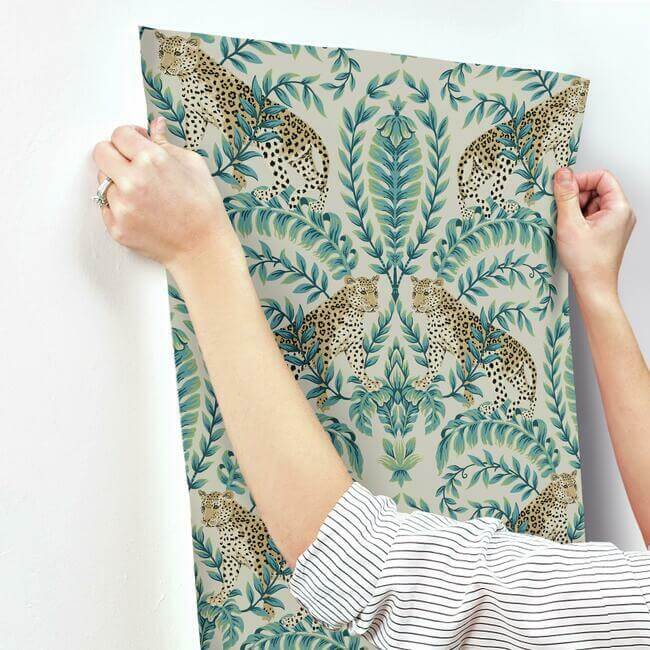 jungle-leopard-taupe-wallpaper-york-wallcoverings-kt2206 - York Wallcoverings Wallpaper