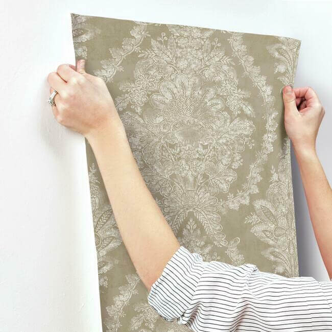 charleston-damask-bronze-wallpaper-york-wallcoverings-kt2217 - York Wallcoverings Wallpaper