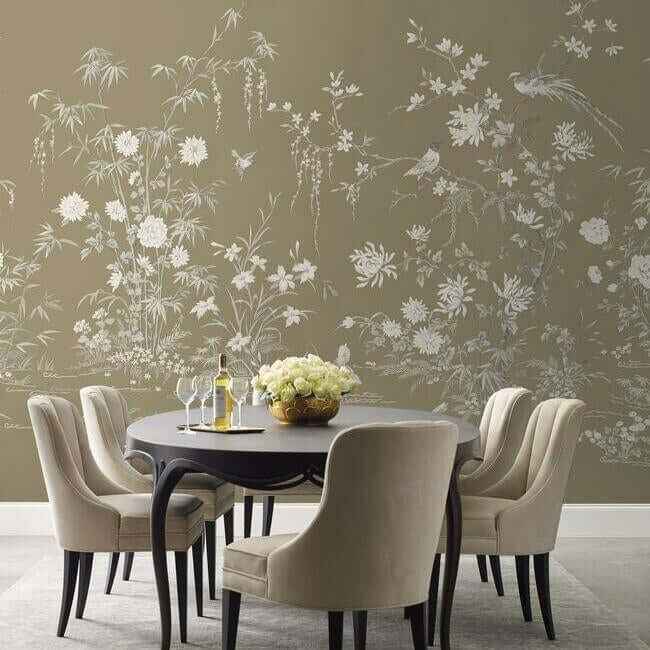Flowering Vine Chino Brown Wall Mural - York Wallcoverings - KT2263M - York Wallcoverings Wallpaper