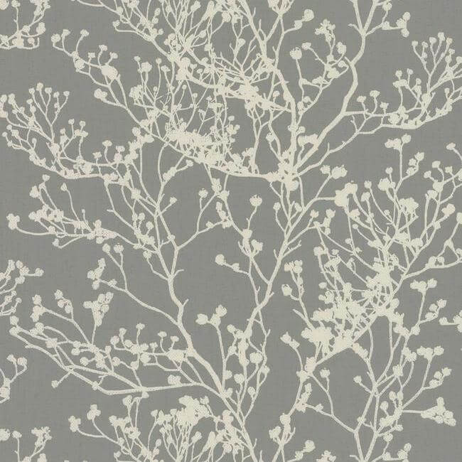 budding-branch-silhouette-brown-wallpaper-york-wallcoverings-hc7518 - York Wallcoverings Wallpaper