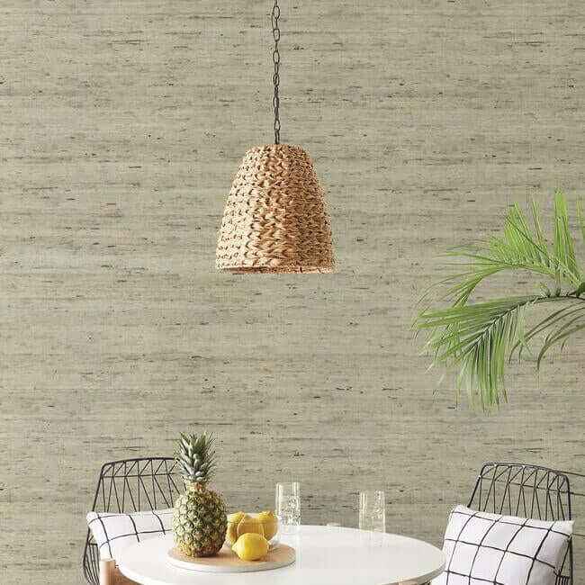 Grasscloth Blue Wallpaper - York Wallcoverings - CP9348