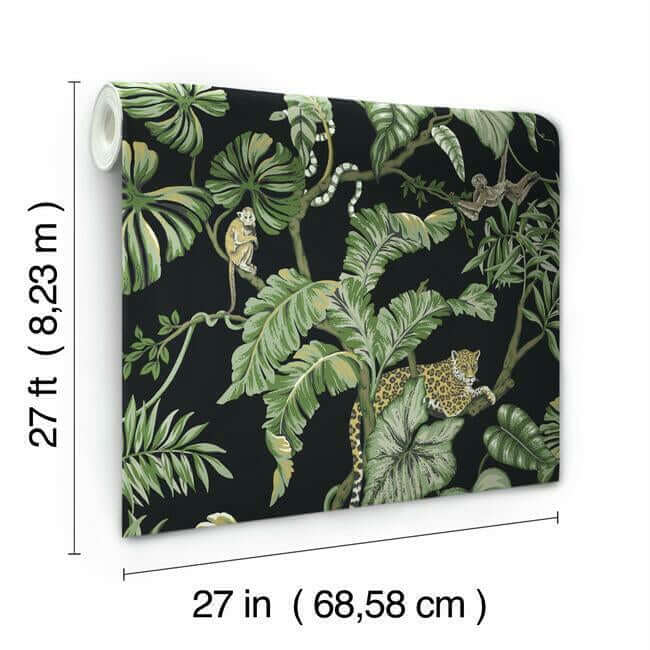 jungle-cat-wallpaper-black-york-wallcoverings-ho2143 - York Wallcoverings Wallpaper
