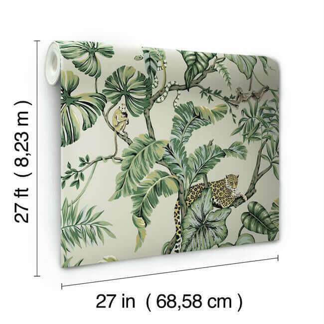 jungle-cat-wallpaper-taupe-york-wallcoverings-ho2144 - York Wallcoverings Wallpaper