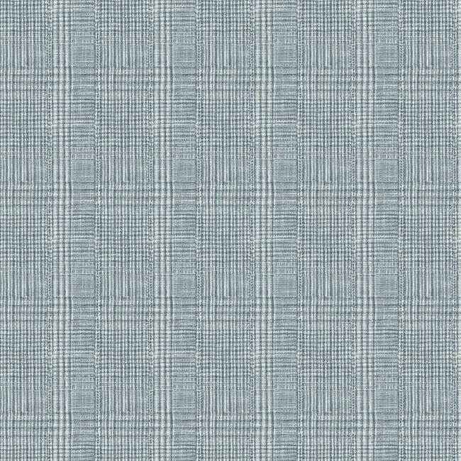 Shirting Plaid Blue Wallpaper - York Wallcoverings - HO2167