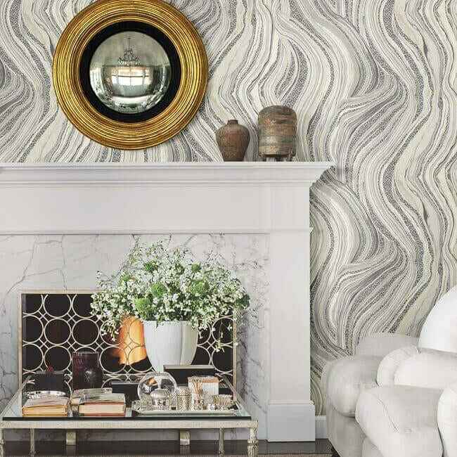 Streaming Cheetah Grey Wallpaper - York Wallcoverings - HO2172 - York Wallcoverings Wallpaper