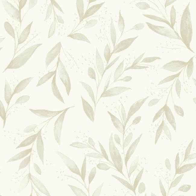 Olive Branch Beige Wallpaper - York Wallcoverings - ME1538 - York Wallcoverings Wallpaper