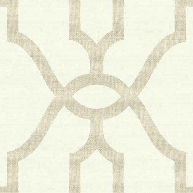 Woven Trellis Beige Wallpaper - York Wallcoverings - ME1554