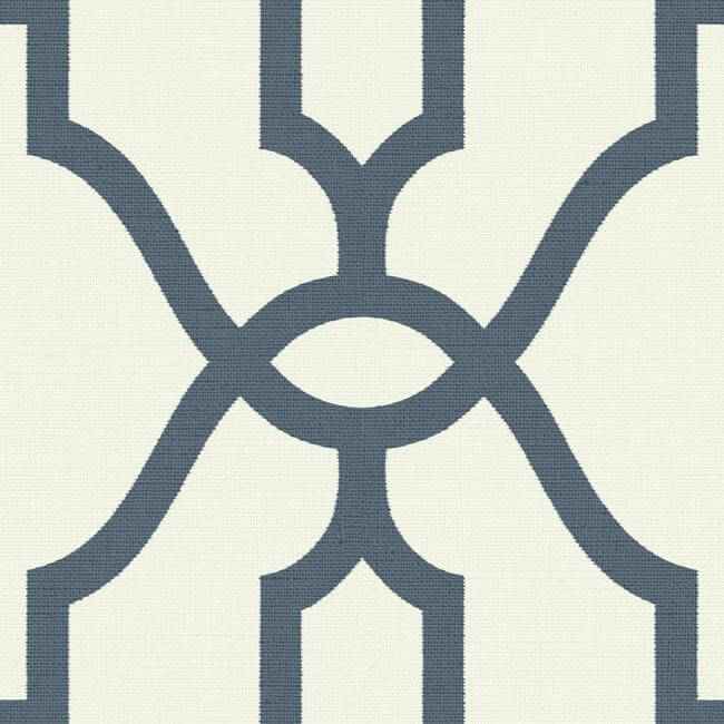 Woven Trellis Federal Blue Wallpaper - York Wallcoverings - ME1552