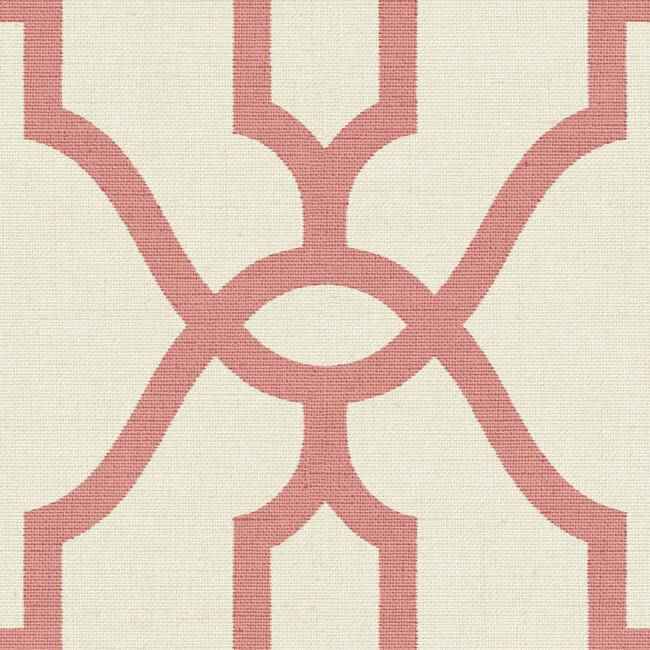 Woven Trellis Pompian Red Wallpaper - York Wallcoverings - ME1556