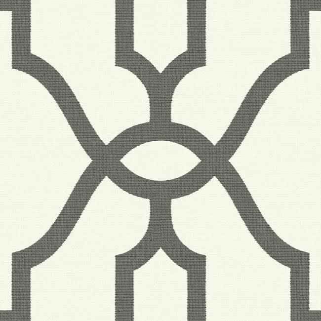 Repurpose Woven Trellis Charcoal Wallpaper - York Wallcoverings - ME1550