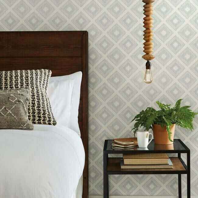 Diamond Sketch Eggshell Wallpaper - York Wallcoverings - ME1578 - York Wallcoverings Wallpaper