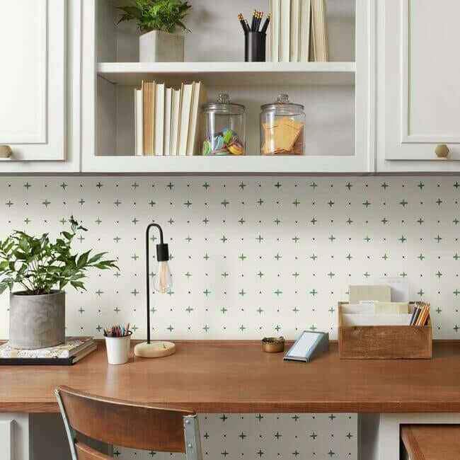 Cross Stitch Green Wallpaper - York Wallcoverings - MK1102 - York Wallcoverings Wallpaper