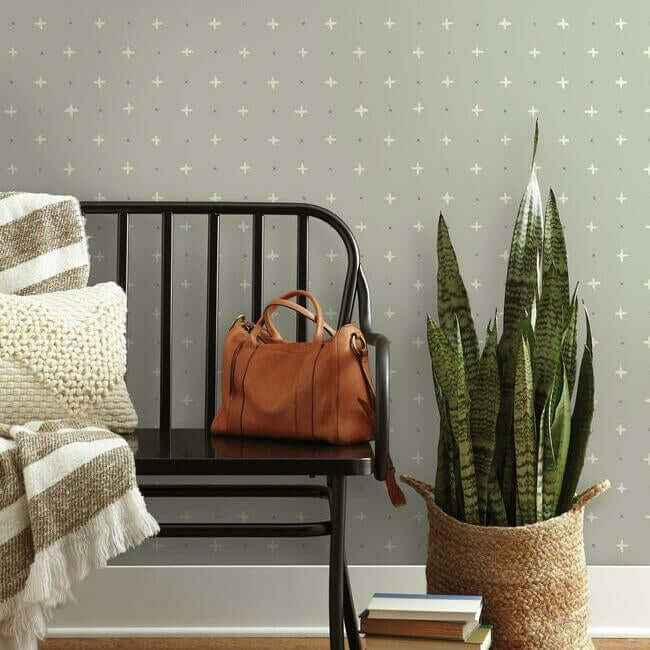 Cross Stitch Grey Wallpaper - York Wallcoverings - MK1103 - York Wallcoverings Wallpaper