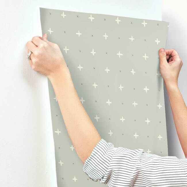 Cross Stitch Grey Wallpaper - York Wallcoverings - MK1103 - York Wallcoverings Wallpaper