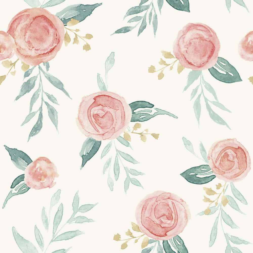 Watercolor Roses Red Wallpaper - York Wallcoverings - MK1126