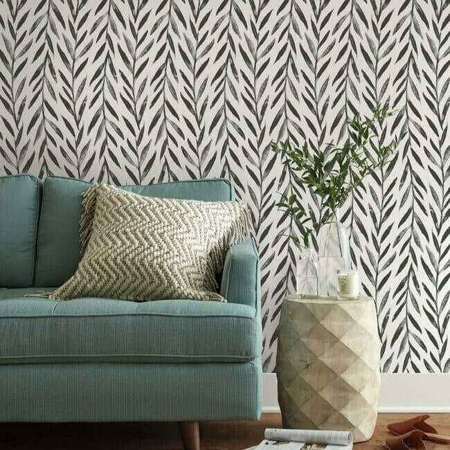 Willow Black Wallpaper - York Wallcoverings - MK1136 - York Wallcoverings Wallpaper