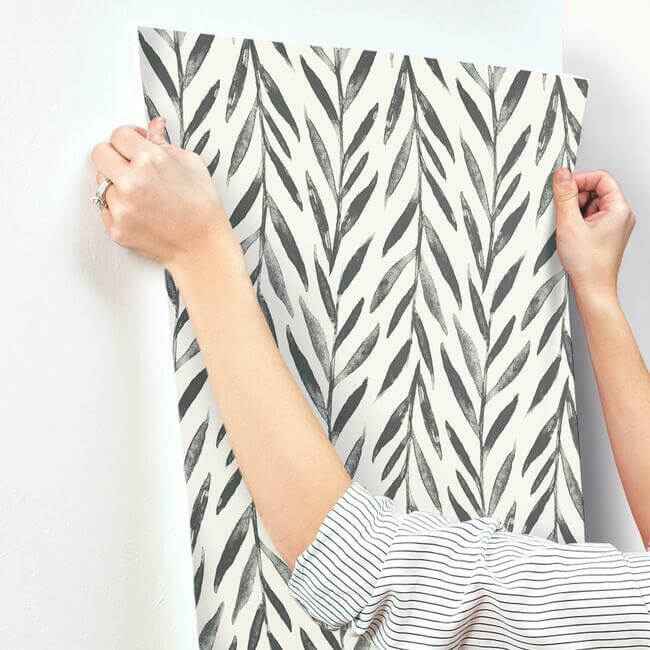Willow Black Wallpaper - York Wallcoverings - MK1136 - York Wallcoverings Wallpaper