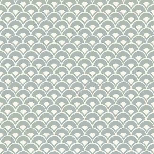 Stacked Scallops Blue Wallpaper - York Wallcoverings - MK1151