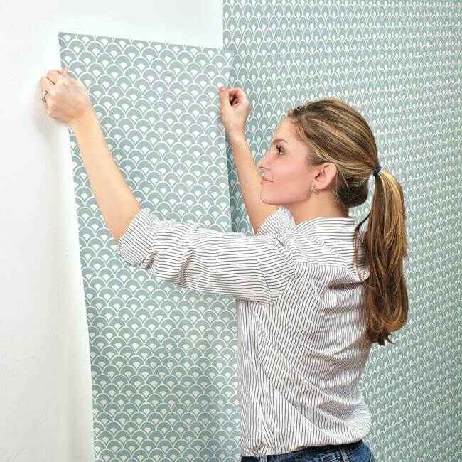 Stacked Scallops Blue Wallpaper - York Wallcoverings - MK1157 - York Wallcoverings Wallpaper