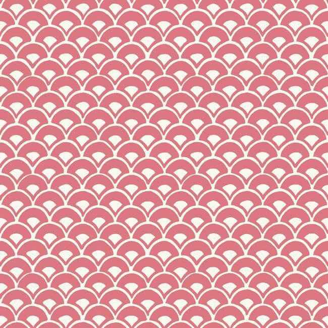 Stacked Scallops Pink Wallpaper - York Wallcoverings - MK1155 - York Wallcoverings Wallpaper