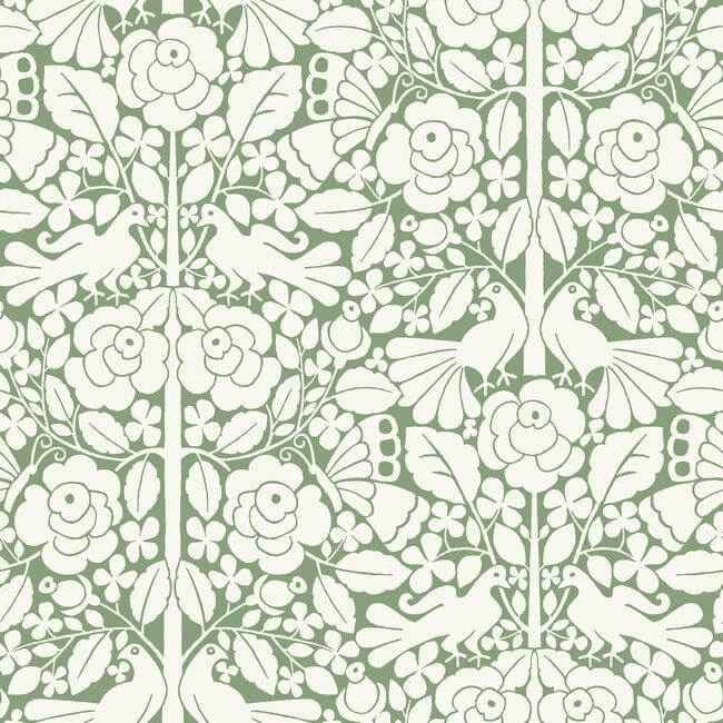 Fairy Tales Green Wallpaper - York Wallcoverings - MK1164