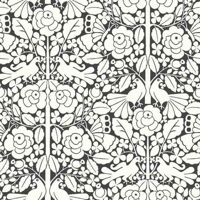 Fairy Tales Black Wallpaper - York Wallcoverings - MK1167