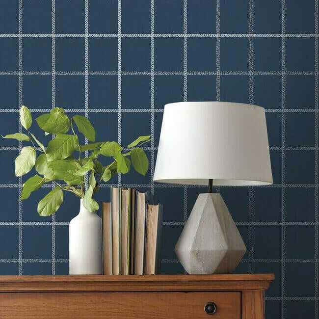 Sunday Best Blue Wallpaper - York Wallcoverings - MK1176 - York Wallcoverings Wallpaper