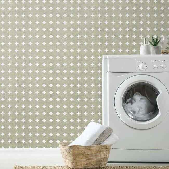 Modern Circles Acoustical Peel Stick Tiles Greige - York Wallcoverings - QWS1016 - York Wallcoverings Wallpaper