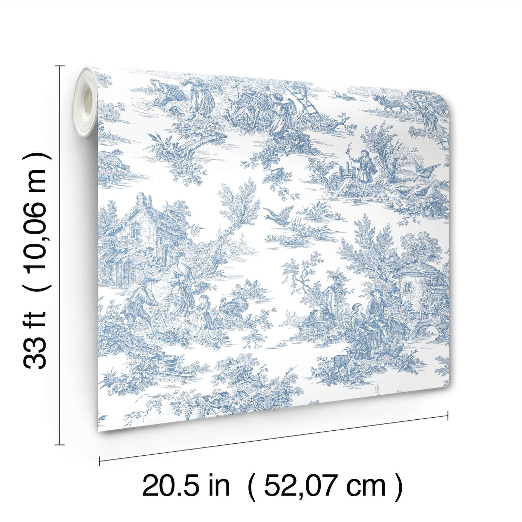 campagne-toile-blue-white-wallpaper-york-wallcoverings-at4229 - York Wallcoverings Wallpaper