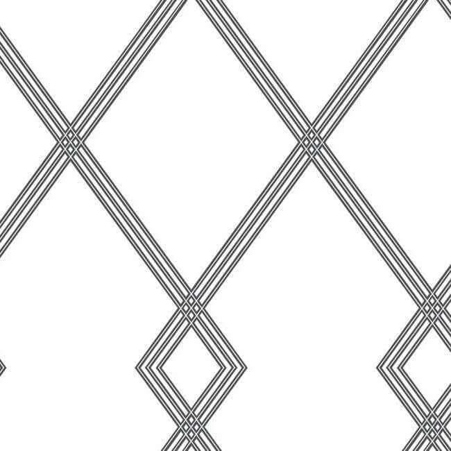 ribbon-stripe-trellis-white-black-wallpaper-york-wallcoverings-cy1509 - York Wallcoverings Wallpaper