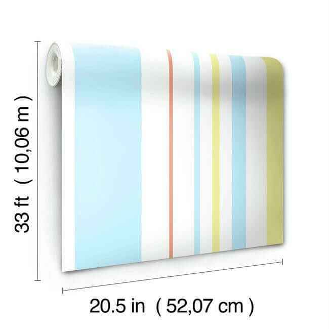 Disney & Pixar Toy Story 4 Owens Stripe Blue & Orange Wallpaper - York Wallcoverings - DI0909 - York Wallcoverings Wallpaper