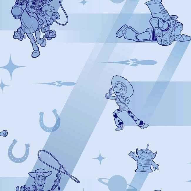 Disney & Pixar Toy Story 4 Retro Blue Wallpaper - York Wallcoverings - DI0925
