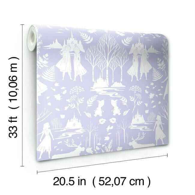 Disney Frozen 2 Nordic Purple Glitter Wallpaper - York Wallcoverings - DI1013 - York Wallcoverings Wallpaper