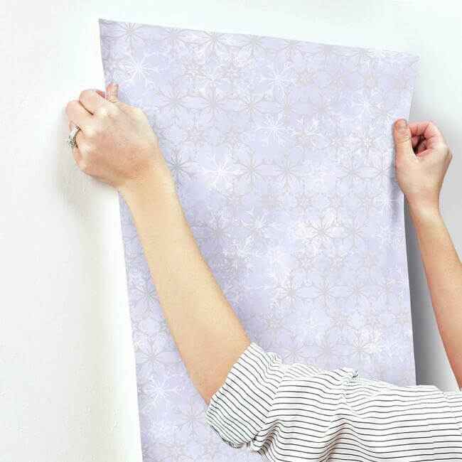 Disney Frozen 2 Snowflake Purple Wallpaper - York Wallcoverings - DI0961 - York Wallcoverings Wallpaper