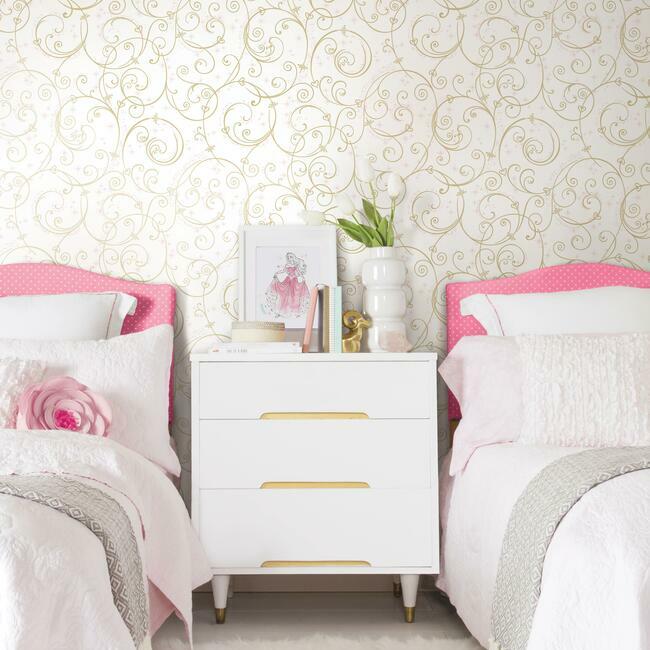 disney-princess-perfect-scroll-wallpaper-gold-york-wallcoverings-di0905
