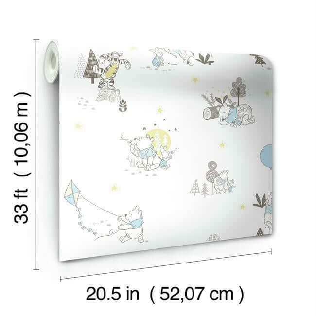 disney-winnie-the-pooh-playmates-yellow-wallpaper-york-wallcoverings-di0982 - York Wallcoverings Wallpaper