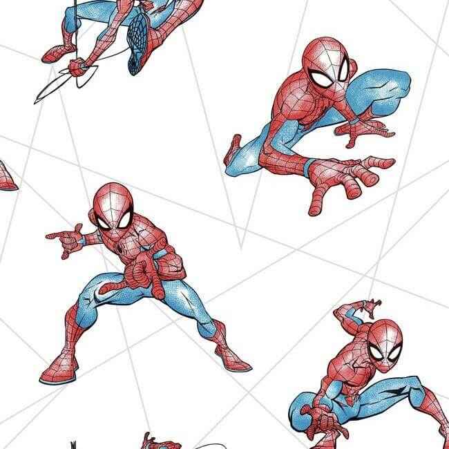 Spider-Man Fracture Blue & Grey Wallpaper - York Wallcoverings - DI0939
