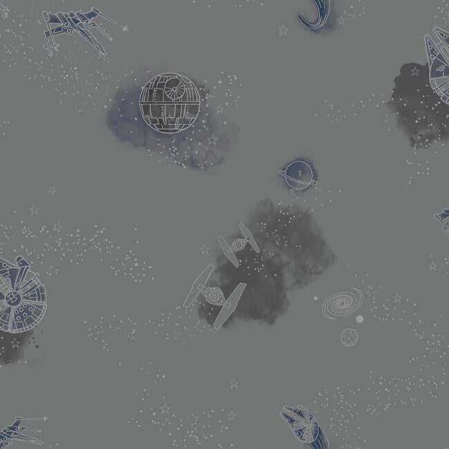 star-wars-good-night-galaxy-black-wallpaper-york-wallcoverings-di0999 - York Wallcoverings Wallpaper
