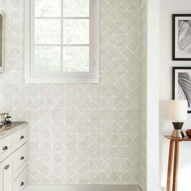 Dazzling Diamond Sisal Grasscloth Silver Wallpaper - York Wallcoverings - GM7505 - York Wallcoverings Wallpaper