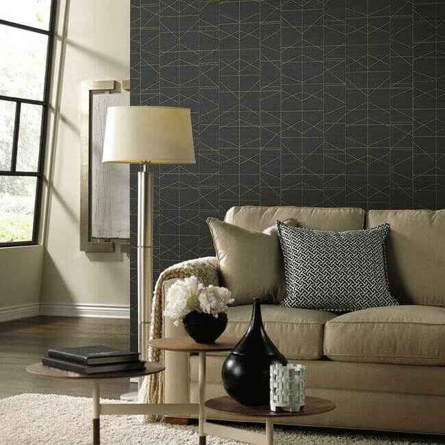 Modern Perspective Gold Wallpaper - York Wallcoverings - GM7547 - York Wallcoverings Wallpaper
