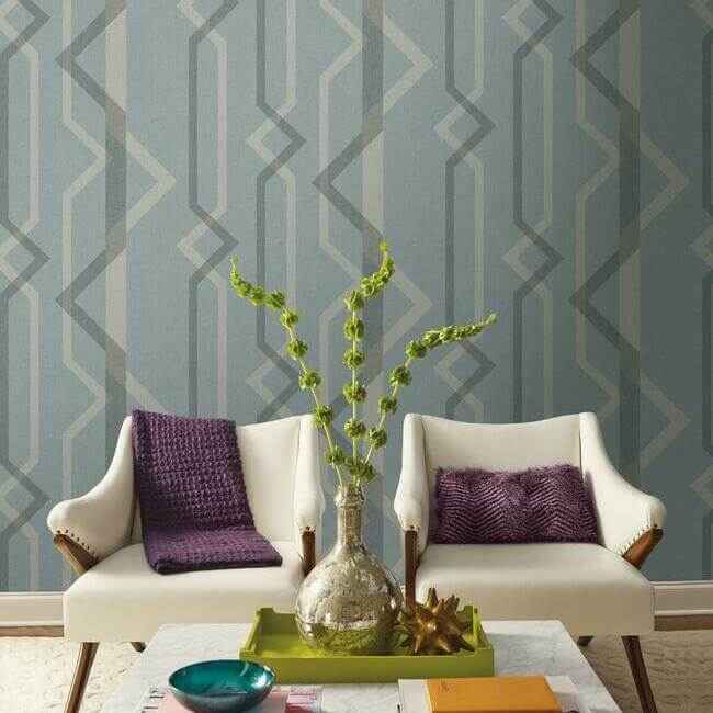 Shape Shifter Blue Wallpaper - York Wallcoverings - GM7601